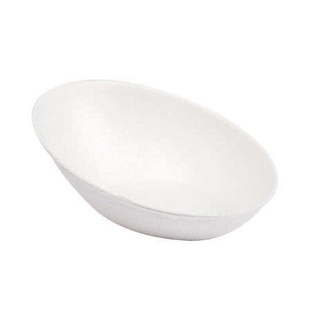 Image RÉCIPIENT OVALE 'BIONIC'  8x4,8x2,7 CM BLANC BAGASSE (1000 UNITÉ) #1