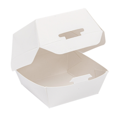 Image MINI BOÎTES BURGER  250 G/M2 5,3x5,7x5 CM BLANC CARTON (500 UNITÉ) #1
