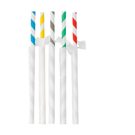 Image PAILLES À FRANGES SOUS SACHETS 'PAPER'  Ø0,80x23,5 CM ASSORTI PAPIER (3000 UNITÉ) #1