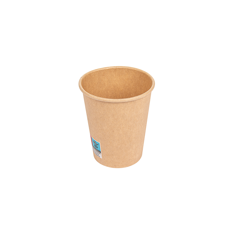 GOBELETS BOISSONS CHAUDES 1 PAROI 240 ML 280 + 18 PE G/M2 Ø8/5,6x9,2 CM MARRON CARTON (1000 UNITÉ)