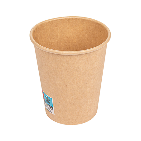 Image GOBELETS BOISSONS CHAUDES 1 PAROI 240 ML 280 + 18 PE G/M2 Ø8/5,6x9,2 CM MARRON CARTON (1000 UNITÉ) #1