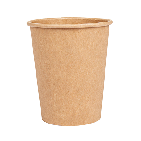 GOBELETS BOISSONS CHAUDES 1 PAROI 240 ML 280 + 18 PE G/M2 Ø8/5,6x9,2 CM MARRON CARTON (1000 UNITÉ)