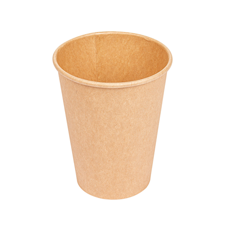 Image GOBELETS BOISSONS CHAUDES 1 PAROI 360 ML 300 + 18 PE G/M2 Ø9/6x11 CM MARRON CARTON (1000 UNITÉ) #1