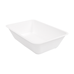 Image BARQUETTES 'BIONIC' 800 ML 20,3x13,6x5 CM BLANC BAGASSE (500 UNITÉ) #1