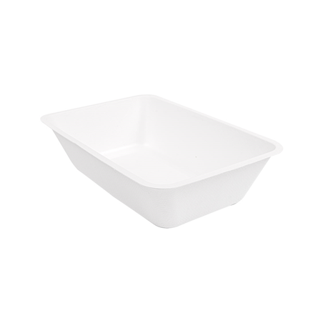 Image BARQUETTES 'BIONIC' 800 ML 20,3x13,6x5 CM BLANC BAGASSE (500 UNITÉ) #1