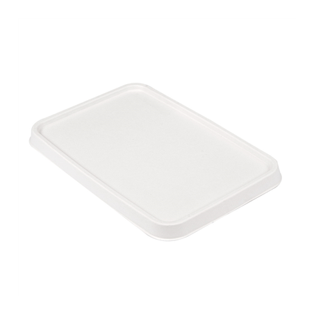 Image COUVERCLES POUR RÉF. 233.06/07 'BIONIC'  20,3x13,6x1,3 CM BLANC BAGASSE (500 UNITÉ) #1