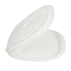 Image BOÎTES PIZZA 'BIONIC'  Ø35x2,8 CM BLANC BAGASSE (100 UNITÉ) #3