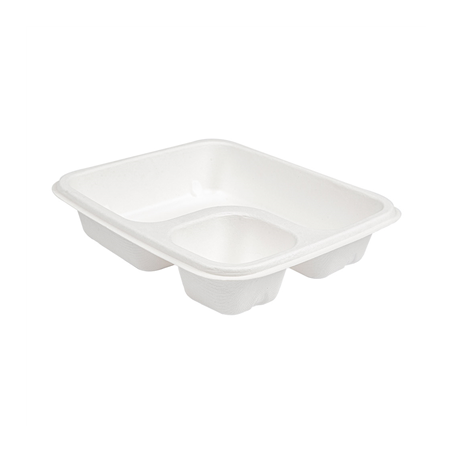 Image PLATEAU POUR NACHOS 'BIONIC'  19x16,5x3,8 CM BLANC BAGASSE (300 UNITÉ) #1