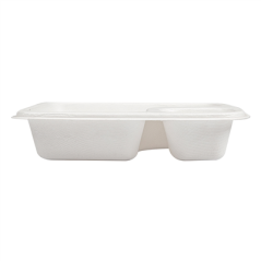 PLATEAU POUR NACHOS 'BIONIC'  19x16,5x3,8 CM BLANC BAGASSE (300 UNITÉ)