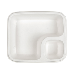 Image PLATEAU POUR NACHOS 'BIONIC'  19x16,5x3,8 CM BLANC BAGASSE (300 UNITÉ) #3