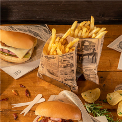 SACHET POUR FRITURES 'TIMES' 34 G/M2 12x12 CM NATUREL PARCH.INGRAISSABLE (1000 UNITÉ)