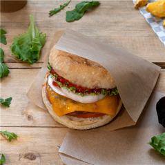 Image PAPIER INGRAISSABLES OUVERT 2 CÔTÉS FAST FOOD  34 G/M2 13x14 CM NATUREL PARCH.INGRAISSABLE (1000 UNITÉ) #3