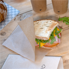 Image PAPIER INGRAISSABLES OUVERT 2 CÔTÉS FAST FOOD  34 G/M2 13x14 CM NATUREL PARCH.INGRAISSABLE (1000 UNITÉ) #4