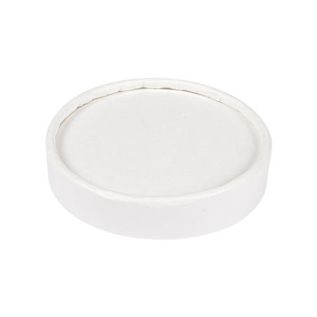 Image COUVERCLES POTS À GLACES 120 ML 280 + 18 PE G/M2 Ø7,7 CM BLANC CARTON (1000 UNITÉ) #1