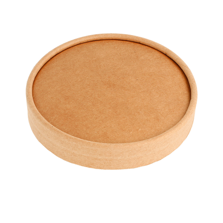 Image COUVERCLES POUR SALADIERS 212.98/99, 226.31/32/35/36/64  300 + 18 PE G/M2 Ø15 CM MARRON KRAFT (300 UNITÉ) #1