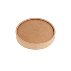 Image COUVERCLES POUR SALADIERS 212.97 300 + 18 PE G/M2 Ø18,4 CM MARRON KRAFT (300 UNITÉ) #1