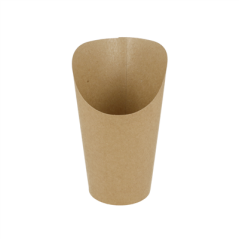 Image GOBELETS A FRITES OUVERTS 22 OZ - 660 ML 200 + 25PE G/M2 Ø8,5x18 CM MARRON CARTON (1000 UNITÉ) #1