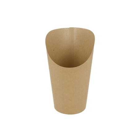 Image GOBELETS A FRITES OUVERTS 22 OZ - 660 ML 200 + 25PE G/M2 Ø8,5x18 CM MARRON CARTON (1000 UNITÉ) #1