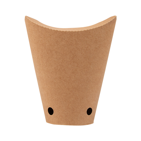 GOBELETS À FRITES AVEC FERMETURE 12 OZ - 360 ML 200 + 25PE G/M2 6,7x12,5 CM MARRON CARTON (2500 UNITÉ)