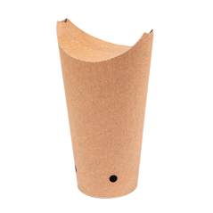 Image GOBELETS À FRITES AVEC FERMETURE 22 OZ - 660 ML 200 + 25PE G/M2 8,5x18 CM MARRON CARTON (1000 UNITÉ) #1