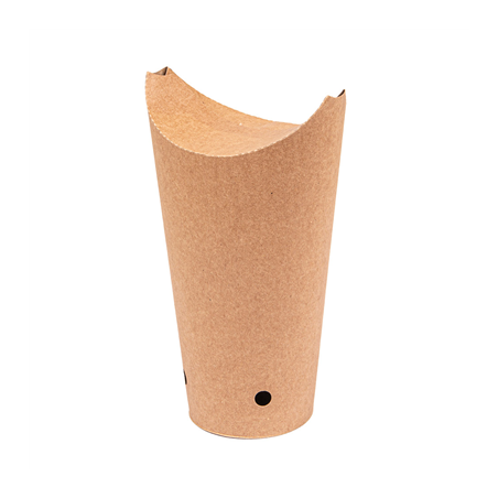 Image GOBELETS À FRITES AVEC FERMETURE 22 OZ - 660 ML 200 + 25PE G/M2 8,5x18 CM MARRON CARTON (1000 UNITÉ) #1