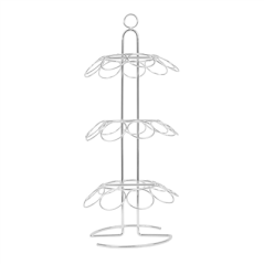 DISPLAY 27 CÔNES Ø4,2 CM 'ARTINOX'  Ø18x42,5 CM ARGENTE METAL (1 UNITÉ)