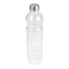 Image BOUTEILLE + COUVERCLE INOX 'WAKI GLASS' 1080 ML Ø8,2x32 CM TRANSPARENT VERRE (24 UNITÉ) #1