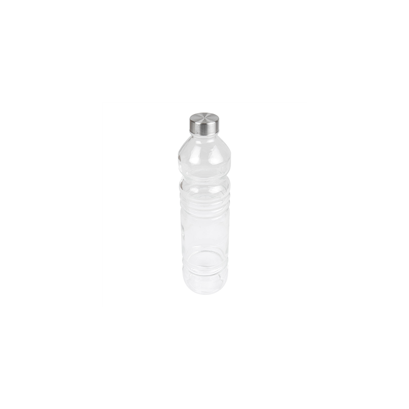 BOUTEILLE + COUVERCLE INOX 'WAKI GLASS' 1080 ML Ø8,2x32 CM TRANSPARENT VERRE (24 UNITÉ)