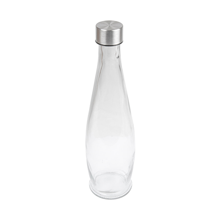 Image BOUTEILLE + COUVERCLE INOX 'WAKI GLASS' 930 ML Ø9x32 CM TRANSPARENT VERRE (24 UNITÉ) #1