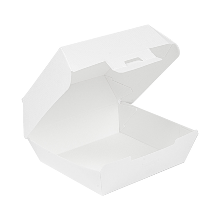 BOÎTES HAMBURGER 'THEPACK' 230 G/M2 13x12,5x6,2 CM (S) BLANC CARTON ONDULÉ NANO-MICRO (450 UNITÉ)