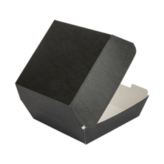 Image BOÎTES HAMBURGER 'THEPACK' 230 G/M2 13x12,5x6,2 CM (S) NOIR CARTON ONDULÉ NANO-MICRO (450 UNITÉ) #3