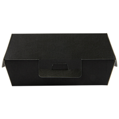 BOÎTES HAMBURGER 'THEPACK' 230 G/M2 14,2x13,7x6,1 CM (L) NOIR CARTON ONDULÉ NANO-MICRO (500 UNITÉ)