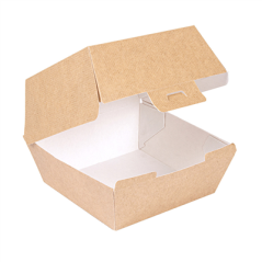 BOÎTES HAMBURGER 'THEPACK' 220 G/M2 14,4x13,6x9,2 CM (L+) NATUREL CARTON ONDULÉ NANO-MICRO (500 UNITÉ)