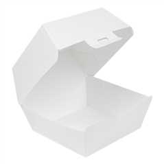 BOÎTES HAMBURGER 'THEPACK' 230 G/M2 14,4x13,6x9,2 CM (L+) BLANC CARTON ONDULÉ NANO-MICRO (500 UNITÉ)