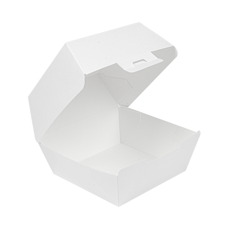 BOÎTES HAMBURGER 'THEPACK' 230 G/M2 14,4x13,6x9,2 CM (L+) BLANC CARTON ONDULÉ NANO-MICRO (500 UNITÉ)