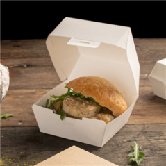 Image BOÎTES HAMBURGER 'THEPACK' 230 G/M2 14,4x13,6x9,2 CM (L+) BLANC CARTON ONDULÉ NANO-MICRO (500 UNITÉ) #5