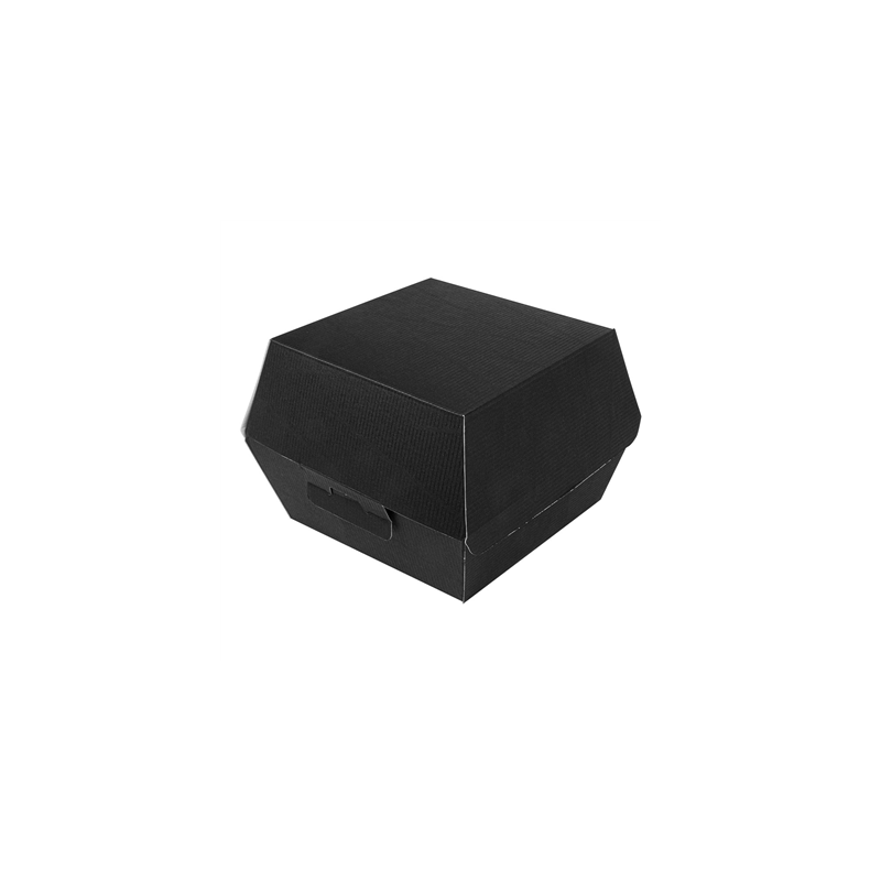 BOÎTES HAMBURGER 'THEPACK' 230 G/M2 14,4x13,6x9,2 CM (L+) NOIR CARTON ONDULÉ NANO-MICRO (500 UNITÉ) BOÎTES HAMBURGER 'THEPACK' 230 G/M2 14,4x13,6x9,2 CM (L+) NOIR CARTON ONDULÉ NANO-MICRO (500 UNITÉ)