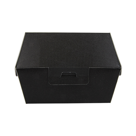 BOÎTES HAMBURGER 'THEPACK' 230 G/M2 14,4x13,6x9,2 CM (L+) NOIR CARTON ONDULÉ NANO-MICRO (500 UNITÉ)