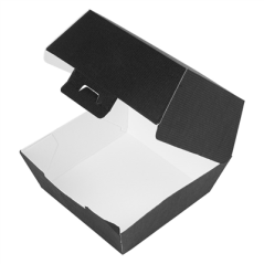 Image BOÎTES HAMBURGER 'THEPACK' 230 G/M2 14,4x13,6x9,2 CM (L+) NOIR CARTON ONDULÉ NANO-MICRO (500 UNITÉ) #3