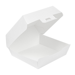 BOÎTES HAMBURGER 'THEPACK' 230 G/M2 17,6x16,8x7,8 CM (XL WIDER) BLANC CARTON ONDULÉ NANO-MICRO (300 UNITÉ)