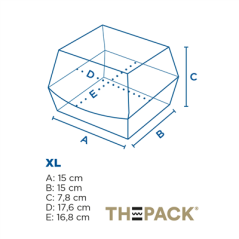 Image BOÎTES HAMBURGER 'THEPACK' 230 G/M2 17,6x16,8x7,8 CM (XL WIDER) BLANC CARTON ONDULÉ NANO-MICRO (300 UNITÉ) #8