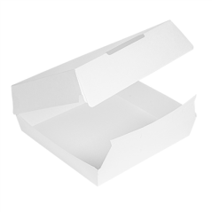 BOÎTES "LARGE LUNCH BOX" 'THEPACK' 240 G/M2 23,5x24x8,7 CM BLANC CARTON ONDULÉ NANO-MICRO (150 UNITÉ)