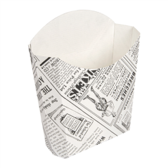 Image BOÎTES À FRITES STANDARD 'THEPACK TIMES' 135 G 230 G/M2 13x8x13,5 CM BLANC CARTON ONDULÉ NANO-MICRO (1200 UNITÉ) #1