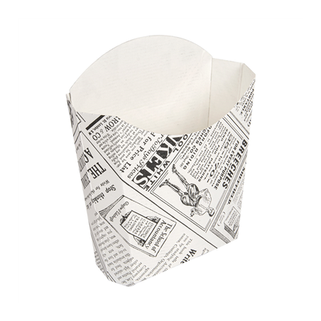 Image BOÎTES À FRITES STANDARD 'THEPACK TIMES' 135 G 230 G/M2 13x8x13,5 CM BLANC CARTON ONDULÉ NANO-MICRO (1200 UNITÉ) #1