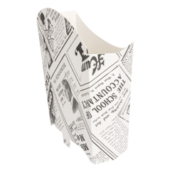 Image BOÎTES À FRITES STANDARD 'THEPACK TIMES' 135 G 230 G/M2 13x8x13,5 CM BLANC CARTON ONDULÉ NANO-MICRO (1200 UNITÉ) #3