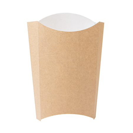 BOÎTES À FRITES 'THEPACK' 190 G 220 G/M2 14,5x9,5x18 CM NATUREL CARTON ONDULÉ NANO-MICRO (1200 UNITÉ)