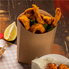 Image BOÎTES À FRITES 'THEPACK' 190 G 220 G/M2 14,5x9,5x18 CM NATUREL CARTON ONDULÉ NANO-MICRO (1200 UNITÉ) #4