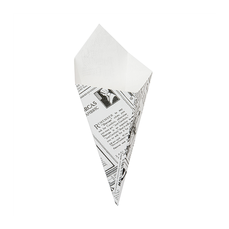 Image CORNETS FRITES 'THEPACK TIMES' 100 G 230 G/M2 12,8x21,7 CM BLANC CARTON ONDULÉ NANO-MICRO (1600 UNITÉ) #1