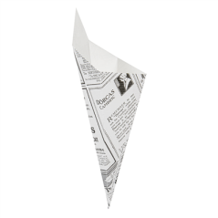 Image CORNETS FRITES 'THEPACK TIMES' 100 G 230 G/M2 12,8x21,7 CM BLANC CARTON ONDULÉ NANO-MICRO (1600 UNITÉ) #3