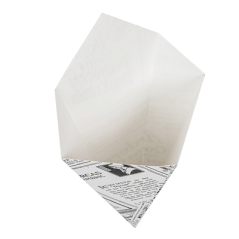 Image CORNETS FRITES 'THEPACK TIMES' 100 G 230 G/M2 12,8x21,7 CM BLANC CARTON ONDULÉ NANO-MICRO (1600 UNITÉ) #5